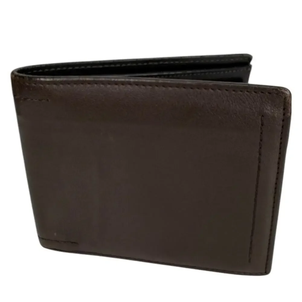 Lanvin Paris Leather Bi-fold Wallet with Coin Pocket Designer Mens